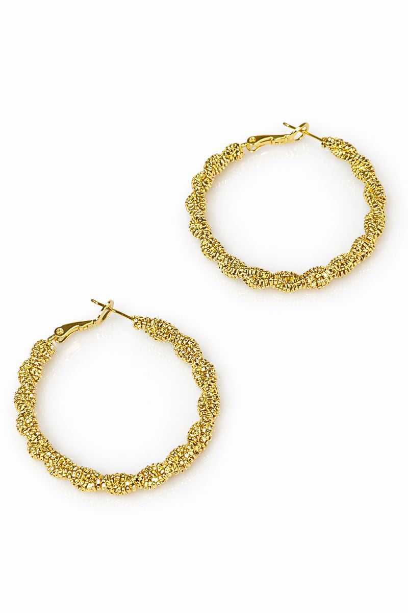 Golden Texture Hoops
