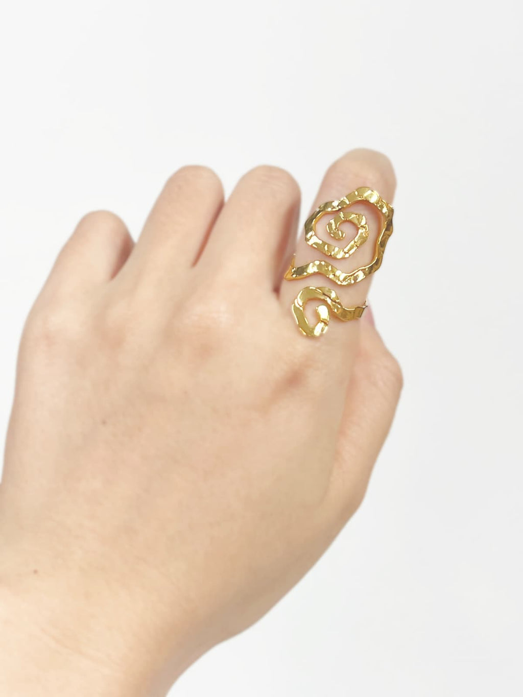 Golden Swirl Sculpture Ring