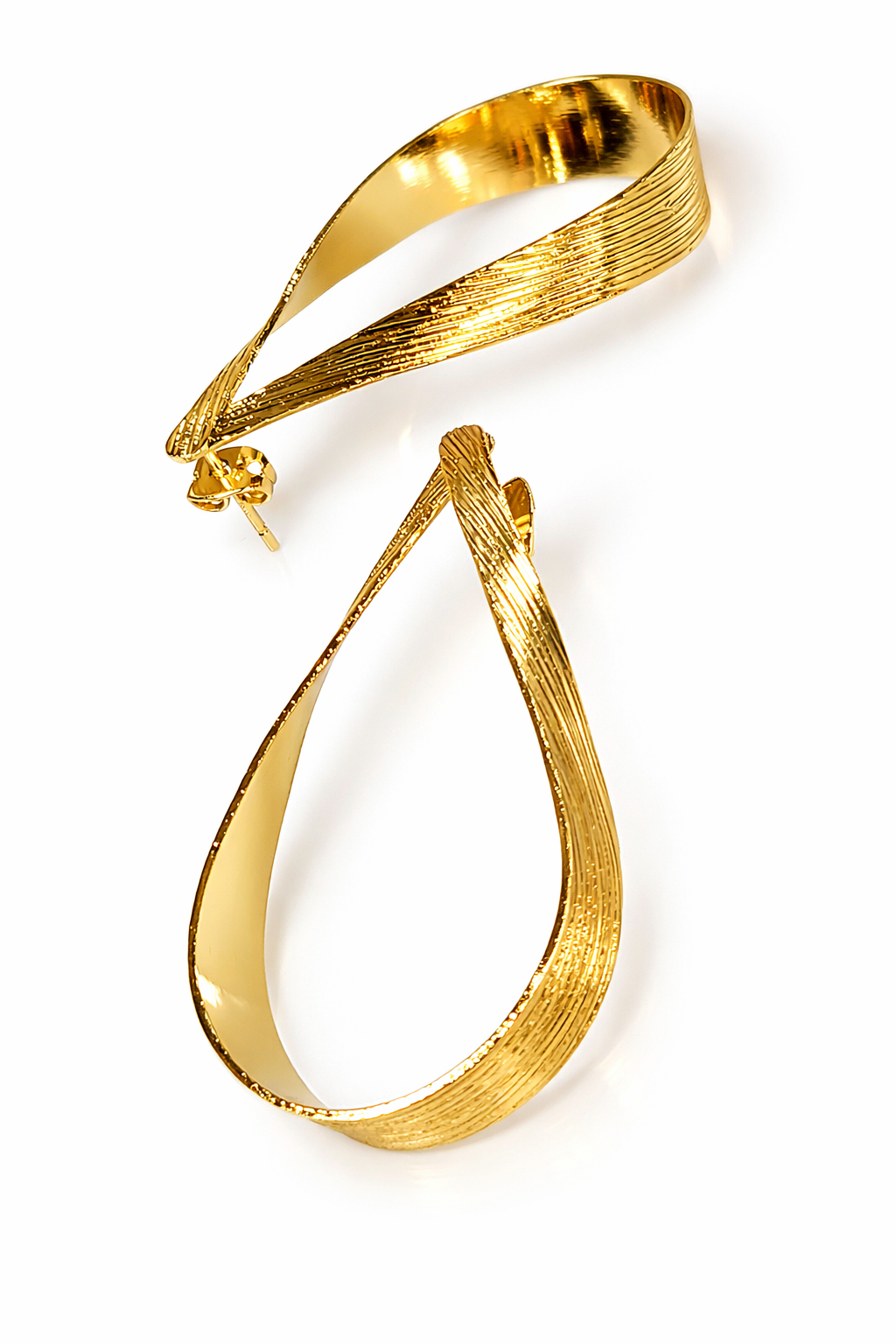 Golden Ribbon Drop Earrings